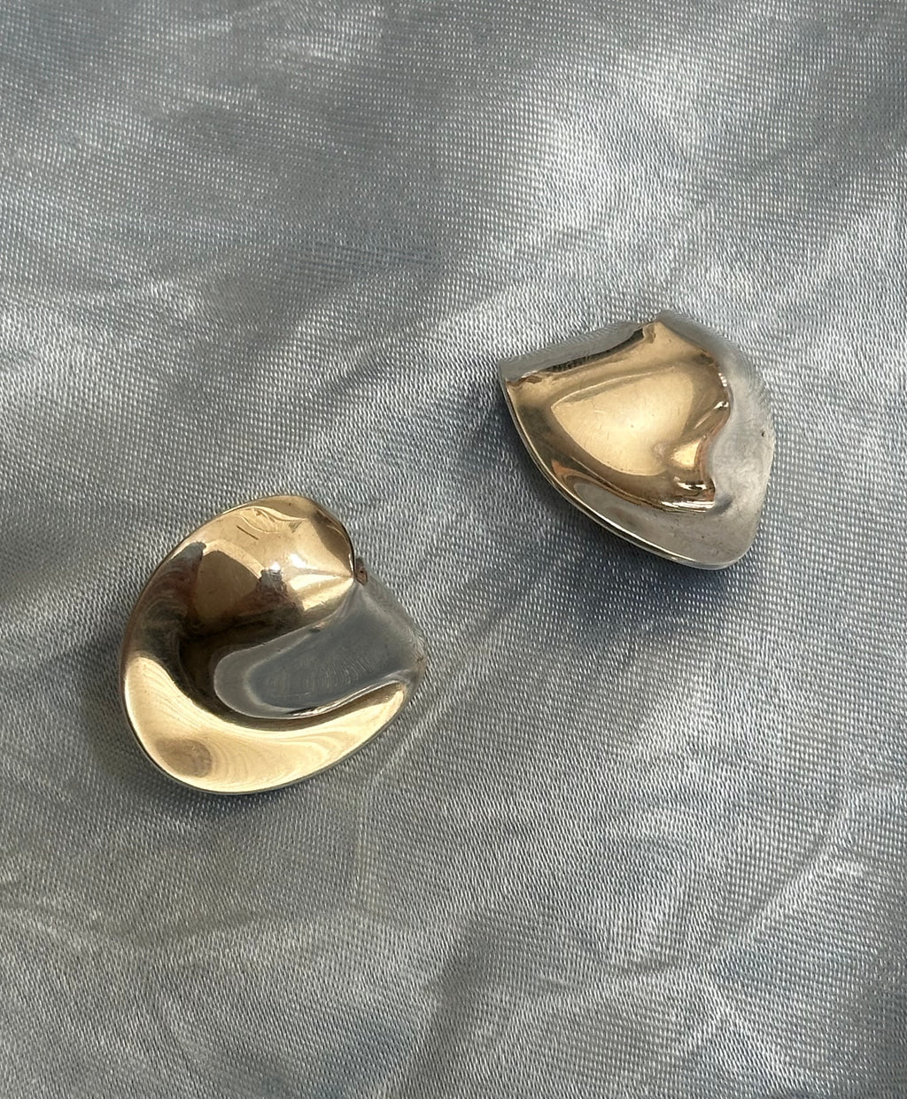 Silver Wave Stud Earrings
