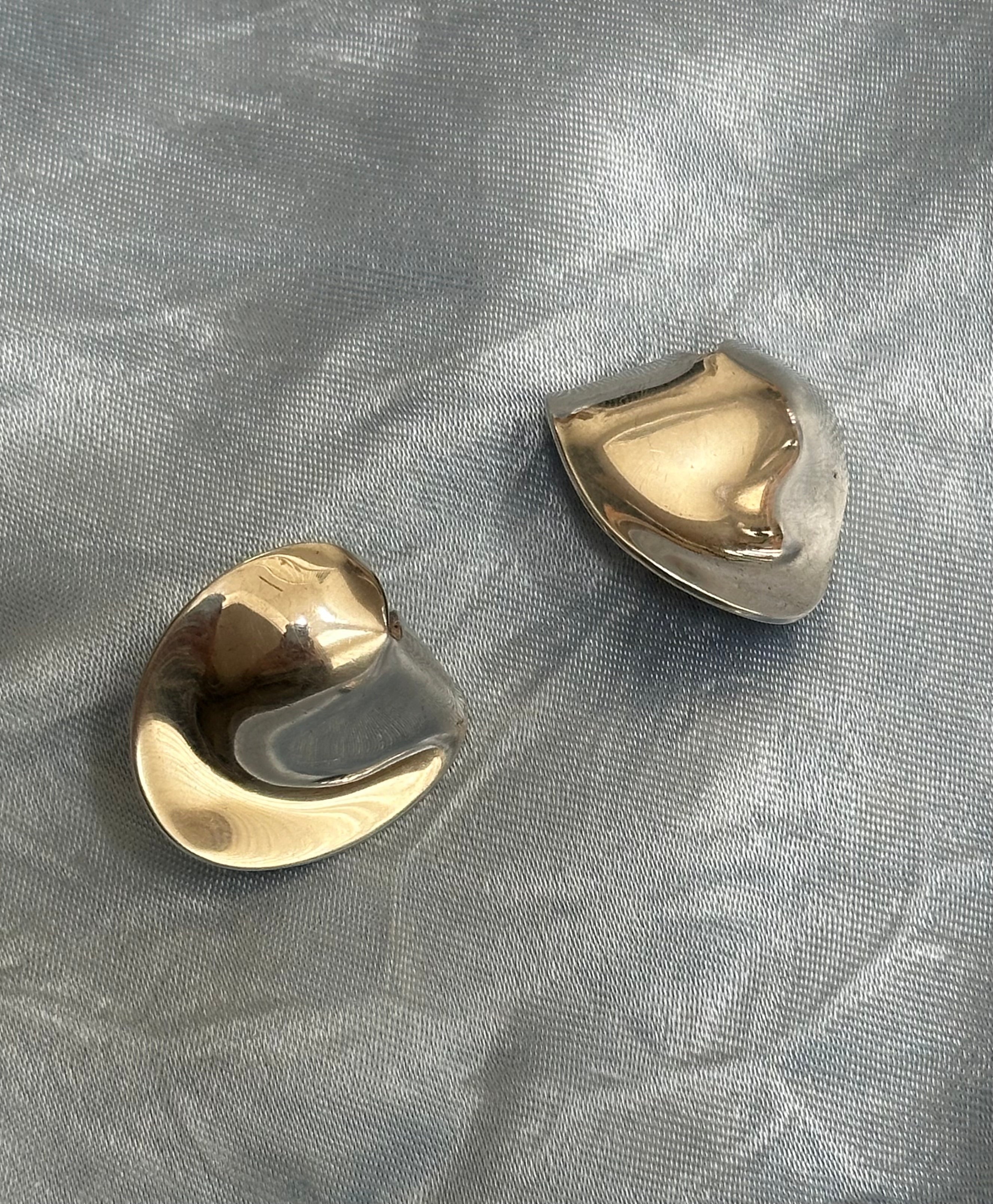 Silver Wave Stud Earrings