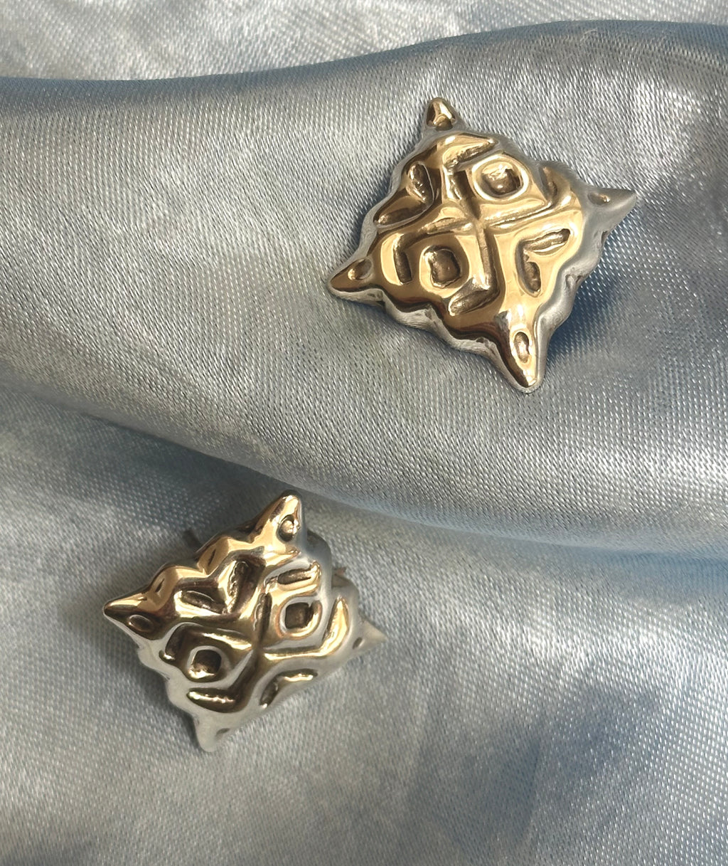 Square Silver Stud Earrings