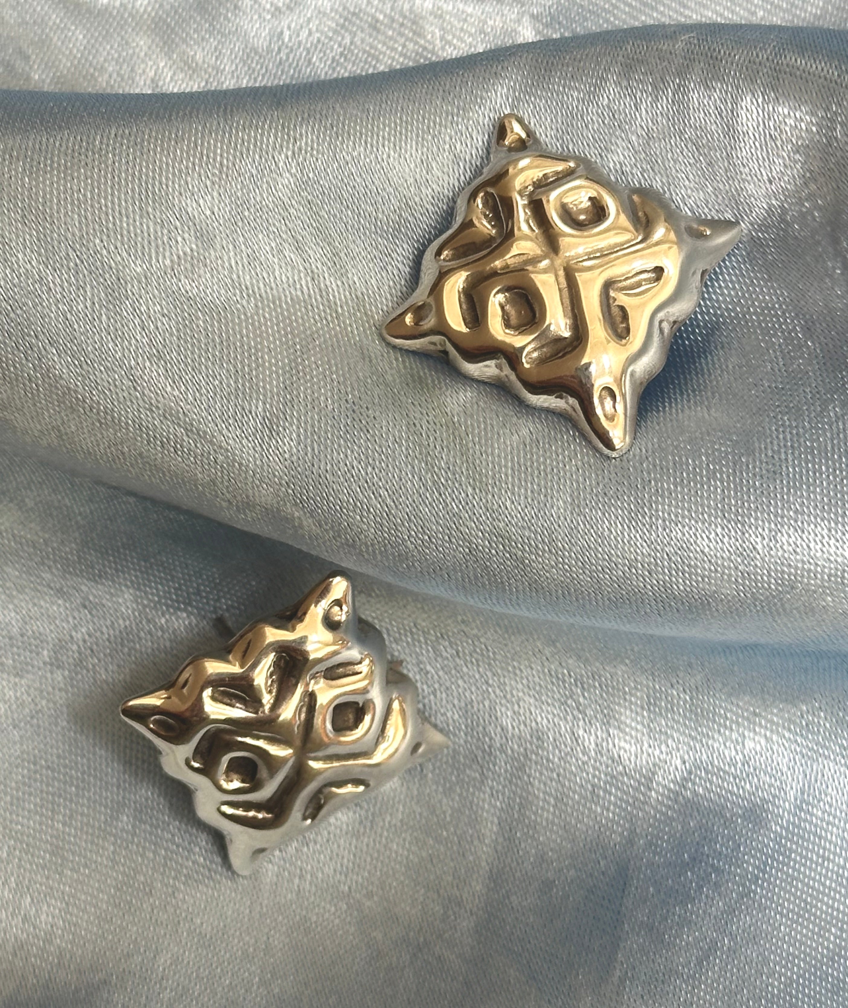 Square Silver Stud Earrings
