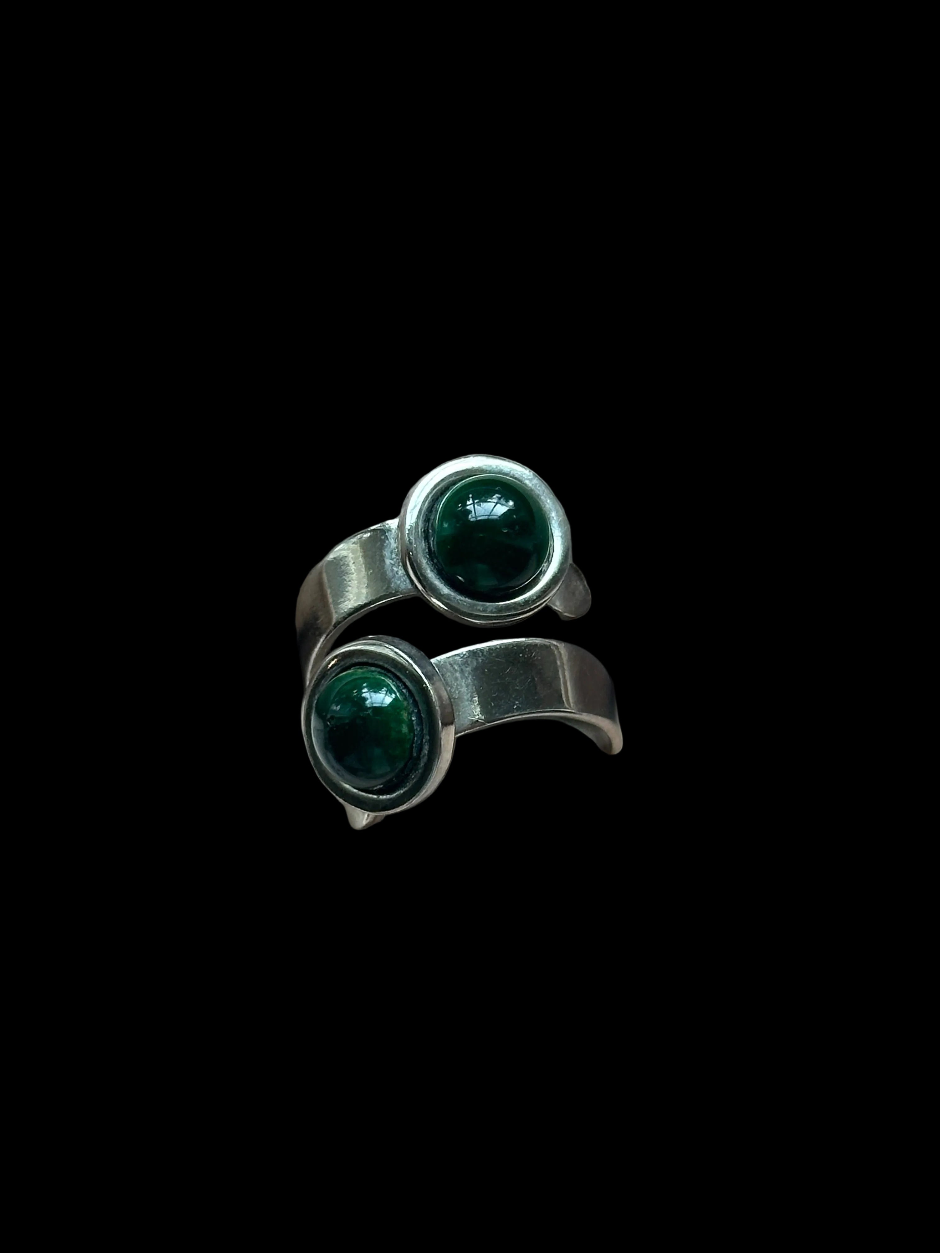 Vintage Silver Ring with Enamel beads