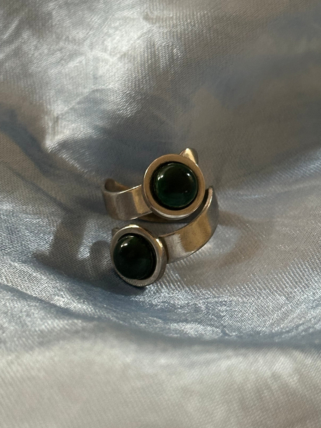 Vintage Silver Ring with Enamel beads
