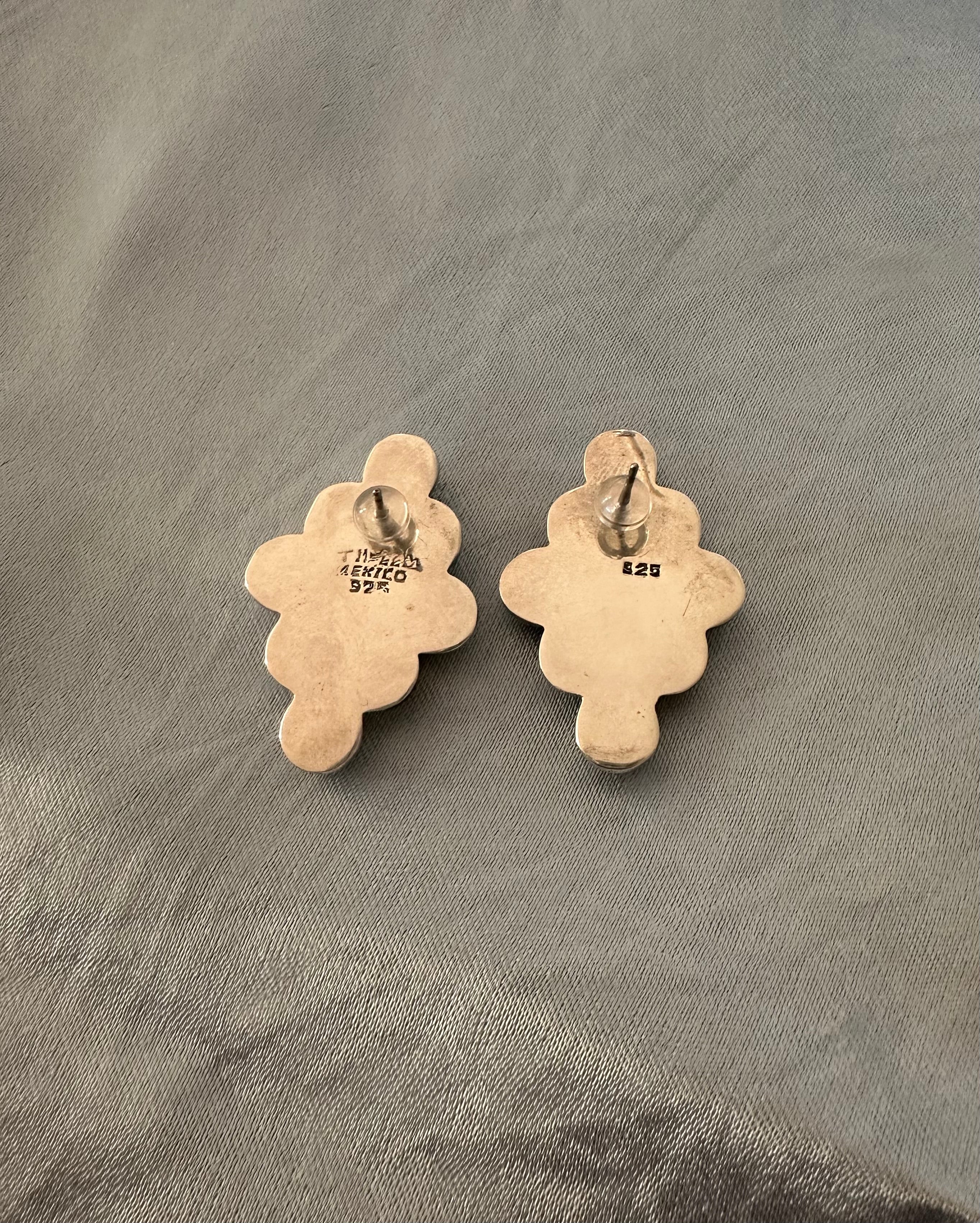 Clustered Beads silver Earrings