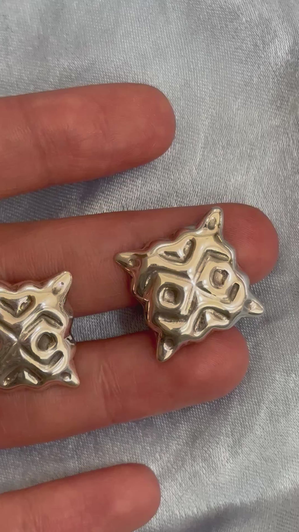 Square Silver Stud Earrings