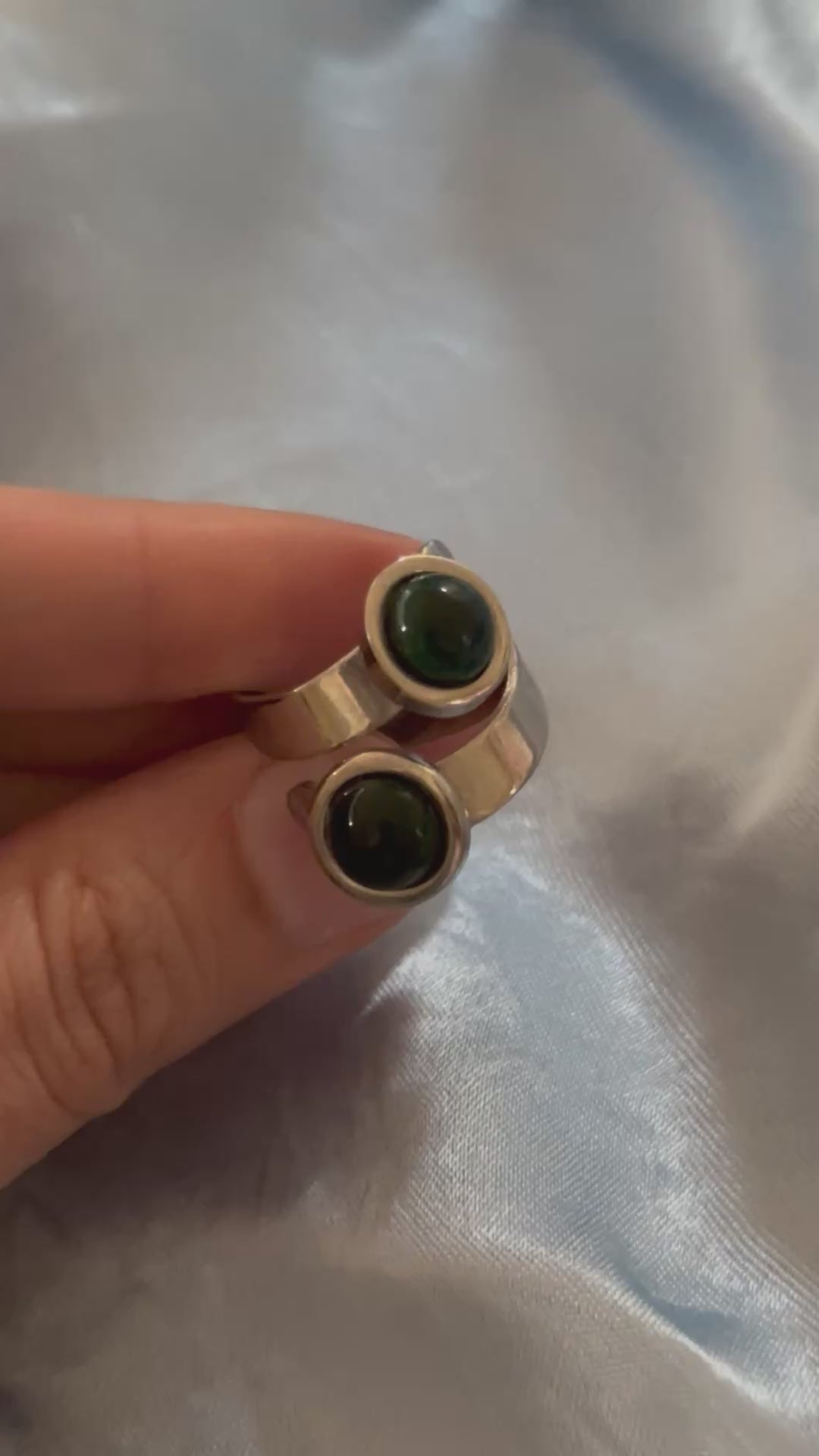Vintage Silver Ring with Enamel beads
